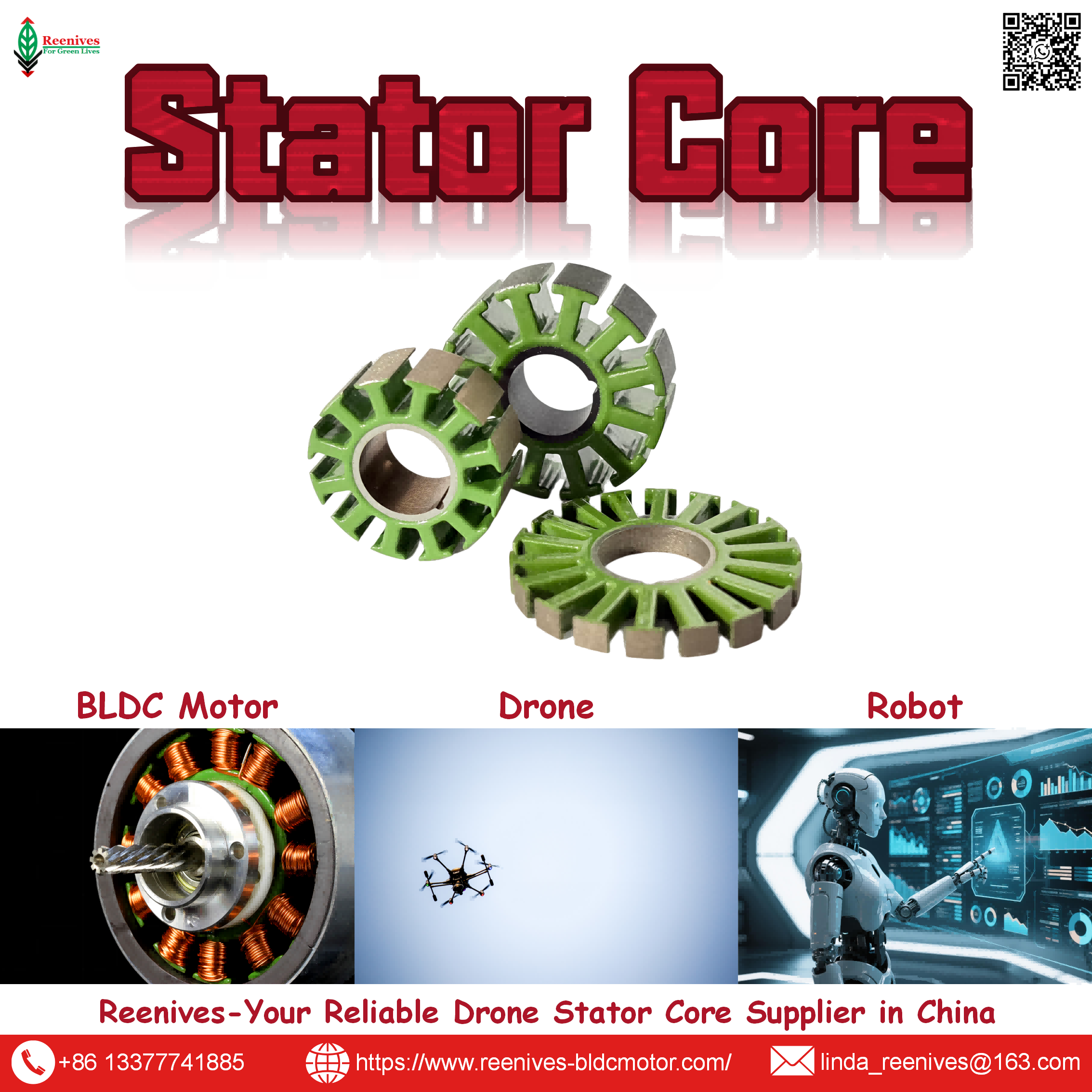 High-efficiency coreless drone motor stators engineered for lightweight BLDC UAVs. Custom lamination core solutions.
